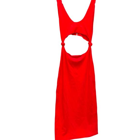 LOVERS and FRIENDS Ribbed Red Cut Out Body-Con MARTA Cut Out Dress Sz SML - Picture 6 of 12